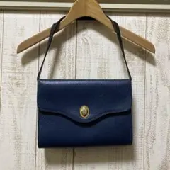 Christian Dior レザーバッグ ネイビー CDロゴ