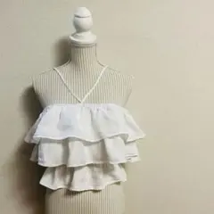 ZARA フリルホルタートップ　キャミソール　麻100%