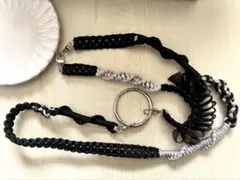 パラコード　スマホ　ショルダー　ストラップ　ハンドメイド　フリルリボン　2way