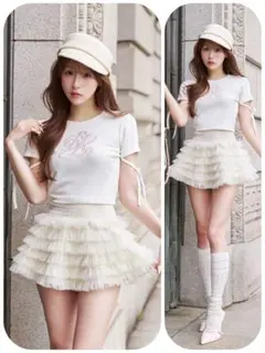 【ダーリッチ　Darich】シグネチャーDRレースロゴカットトップス（wht）のサムネイル