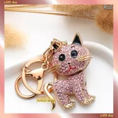ラスト1点！超人気新品★超可愛い★猫(ピンク)★キーホルダー★バッグチャーム