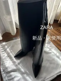 【新品・未使用】ZARA ハイヒールゲーターブーツ 37