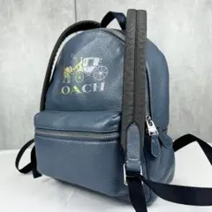 なんだかんだ様専用】COACHコーチ リュック デイパック レザー 紺