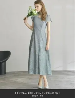 総レース フレア ロング ワンピース パーティードレス オケージョンドレス