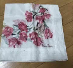 Nina Ricci ハンカチ 花柄 レース付き　45cm角