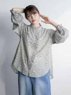 【新品】サマンサモスモス　ゆべし　フリルブラウス オレンジ