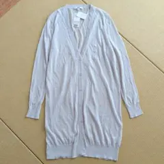 ユニクロ　ライトVネック　ロングカーディガン　新品タグ付き　長袖　Ｌ　グレー　夏