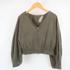 LILY BROWN フェイクスエード ショート ノーカラー ジップ ジャケット