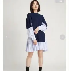 snidel バックフレアミニニットAラインワンピース