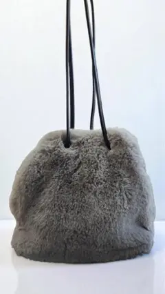GLOBAL WORK ファーショルダーバッグ 秋冬 グレー
