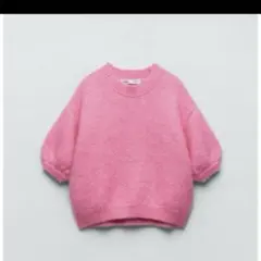 ZARA ピンク 半袖ニットセーター