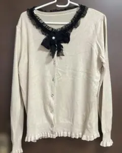 &LOVE　アンドラブ　QVC　カーディガン　ベージュ LL　大きいサイズ