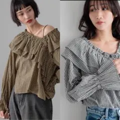 LOWRYS FARM アシメフリルギャザーブラウス