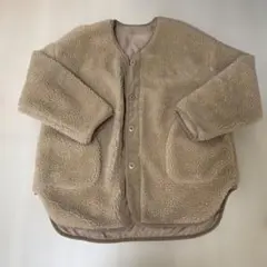 ボアジャケット ブラウン イエロー リバーシブル good fabric - メルカリ