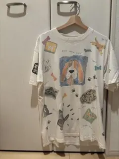 総柄　犬Tシャツ Lサイズ　90's 00's rel e vant