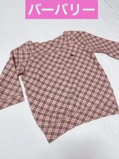 極美品♡BURBERRY♡ベージュ系ノバチェック♡ロゴ刺繍♡七分袖カットソー