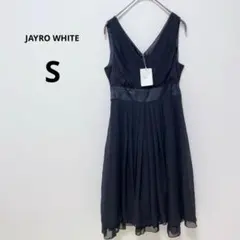 ジャイロホワイト ブラック シフォン チュール ノースリーブドレス Aライン