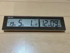 SEIKO セイコークロック SQ441B 茶木目模様 電波デジタル掛置兼用時計