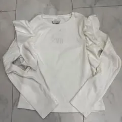 ZARA フリル付き長袖カットソー 11-12歳 ホワイト