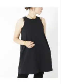 ドゥーズィエムクラス CELERI セルリリネンドレス ブラック Deuxieme Classe (ドゥーズィエムクラス) CELERI Wrinkled ドレス