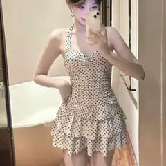 水着　ドット　水玉　体型カバー