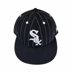 New Era 59FIFTY ブラックストライプキャップ 7 3/8