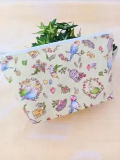 ファスナーポーチ(インコちゃんイエロー)