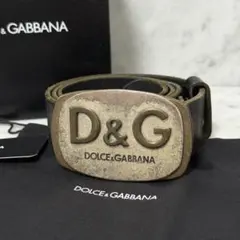 D&G ドルチェアンドガッバーナ レザー ベルト 黒 本革 肉厚 金属 ブラックのサムネイル