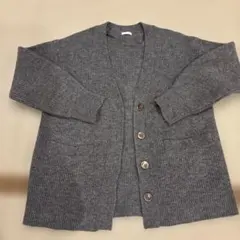GU グレー リブ編み カーディガン