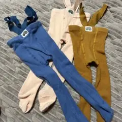 サスペンダースパッツ　3色セット（ピンク、くすみブルー、ライトブラウン）