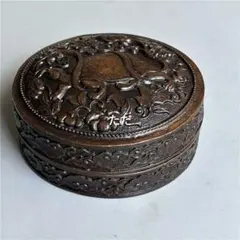 中国 唐木紫檀製 刻雙龍文 蓋物 数珠入 V R6021E - メルカリ