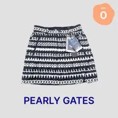 681 パーリーゲイツ定価34,100円ロゴボーダー柄キルティングスカート0 S