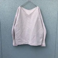 2662【ロペ】38♡Vネック スウェット トレーナー オーバーサイズ ピンク系