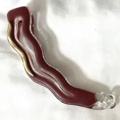 波状デザイン バナナクリップ　ヘアアクセサリー　ヘアアレンジ　新品　赤系