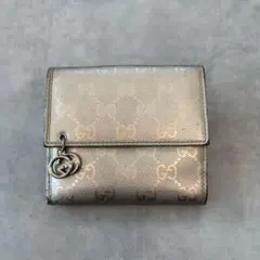 GUCCI GGインプリメ　インターロッキング　二つ折り財布　シルバーのサムネイル