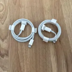 【新品未使用】iPhone正規品Lightningケーブル 2本セット ホワイト