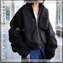 ⧉⧉antiqua⧉⧉ レイヤード風ブルゾンのサムネイル