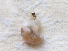 桜瑪瑙◆バチカン付三日月型ペンダントトップ◆925刻印