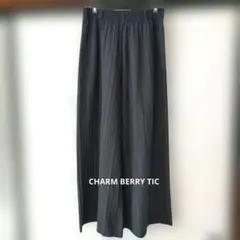 CHARM BERRY TIC プリーツワイドパンツ
