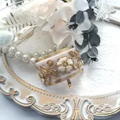 ⭐3162⭐❣️大人可愛い華やかアクセ❣️オリジナル✴一点物インド刺繍ポニーフッ