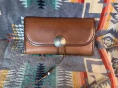 と*し様 Goro's サドルレザー 長財布 ブラウン GORO'S サドル レザー ウォレット 焦げ茶 ゴローズ 長財布 三