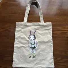 x-girl イラストトートバッグ