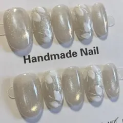 キラキラ ちゅるん 花柄 マグネットネイルチップ M