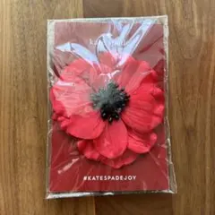 未使用　kate spade ケイト・スペード　赤い花デザイン　ブローチ＆髪飾りのサムネイル