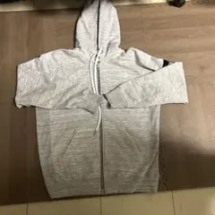 グレー フルジップ フード付きパーカー