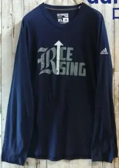 adidas アディダス 長袖Tシャツ ネイビー XLサイズ