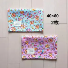 ランチマット　女の子B　40×60　ランチョンマット　大判　レトロアニマル青＆紫