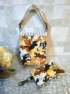 いぬ総柄マナーポーチ　ゴミ袋ポーチ　2点セット　お散歩