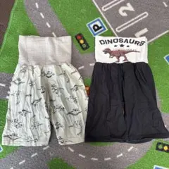 腹巻付きパジャマ 2枚セット 100cm 恐竜柄のサムネイル