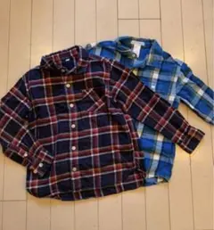 【無印良品 JANIE & JACK】120 チェック柄 長袖 ネル　シャツ